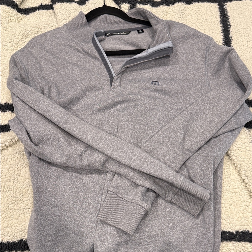 Travis Mathew Gray Quarter-Zip Pullover